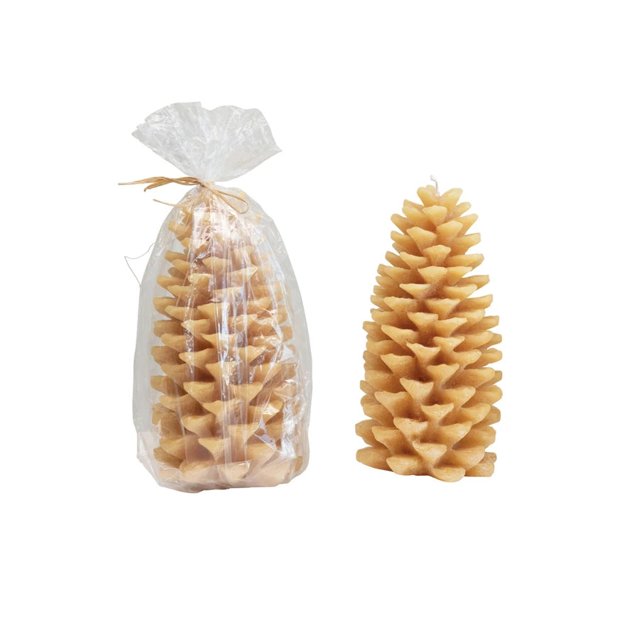 Creative Co-Op Unscented Pinecone Shaped Taper Candles, Blush Pink, Boxed  Set of 2