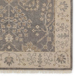 Inspired by traditional Oushak textiles, this elegant hand-knotted wool rug offers a timeless aesthetic to modern homes. A fresh and muted gray color palette lightens spaces, while the intricate floral pattern and border detail embraces a classic look.Hand Knotte Amethyst Home provides interior design, new home construction design consulting, vintage area rugs, and lighting in the San Diego metro area.