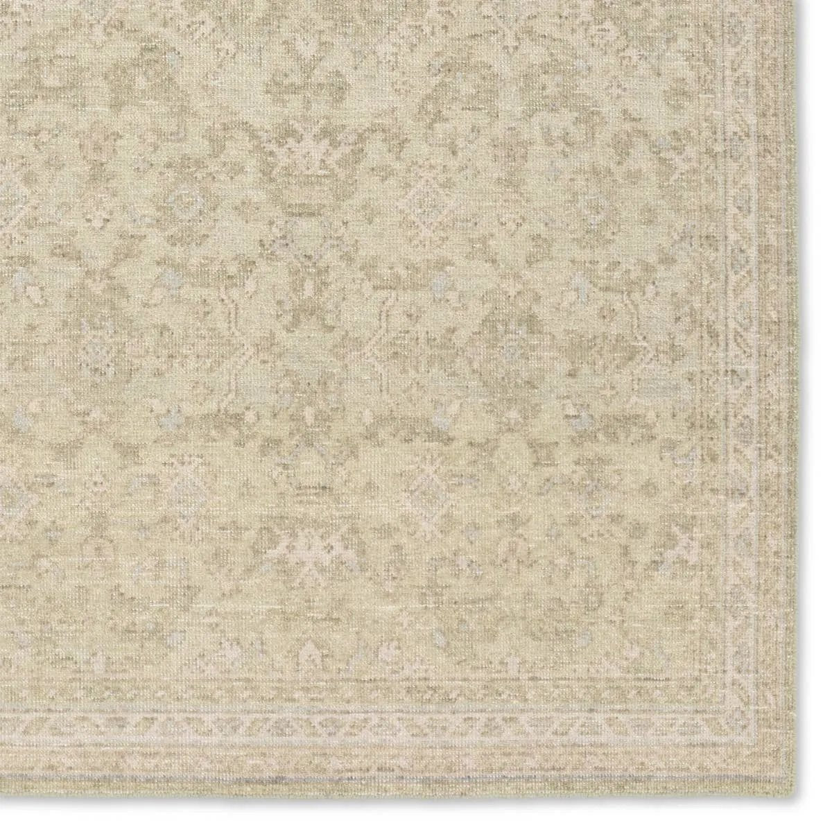 The Onessa Delwyn marries traditional motifs with soft, subdued colorways for the perfect blend of fresh and time-honored style. These hand-knotted wool rugs feature hand-sheared quality with a coveted vintage look. The Delwyn rug features subtle floral patterns in shades of cream and green added a touch of serenity to the centerpiece of a room. Amethyst Home provides interior design, new home construction design consulting, vintage area rugs, and lighting in the Charlotte metro area.