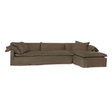 Donato Cafe Slipcovered Linen Sectional with Chaise | shipping 11/25/2024