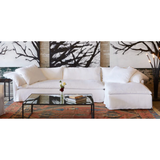 Donato White Slipcovered Linen Sectional with Chaise | shipping 11/15/2024