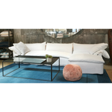 Donato White Slipcovered Linen Sectional with Chaise | shipping 11/15/2024