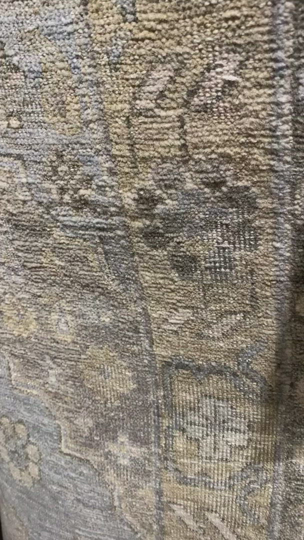 The Legacy Sea/Stone rug from Loloi is hand-knotted, refined, yet versatile for any home. The Legacy rug is deliberately distressed and sheared down to an extra low pile of 100% wool, creating a patina usually only imparted through decades of wear.  This rug features: - Beautiful vintage look and patina - Extra low pile - Easy to clean and maintain - Perfect for living and dining rooms, hallways, and extra large spaces  Hand-Knotted 100% Wool LZ-07 Sea / Stone