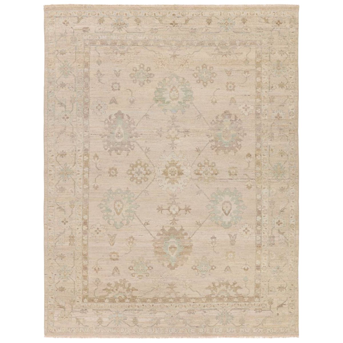 The Orenda Kerensa features heirloom-quality designs of muted and uniquely updated Old World patterns. The Kerensa area rug boasts a beautifully washed medallion motif with an antique Oushak-inspired vibe. The ivory tone is accented with cool blue and warm beige hues for added depth and intrigue. Amethyst Home provides interior design, new home construction design consulting, vintage area rugs, and lighting in the Scottsdale metro area.