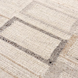 Bring interesting neutral Dhurrie drama to your transitional contemporary decor with this piece. The Rizzy Home Nova Ivory, Beige, and Grey Hand-woven Dhurrie Rug is hand-woven and hand-serged with ivory, beige, and grey select colors of hand-spun 90-percent wool and 10-percent cotton fibers. Make a statement in your space with this stunning rug. Amethyst Home provides interior design, new construction, custom furniture, and area rugs in the Nashville metro area.